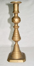 Antique 19thC English Double Beehive+Diamond Bulb Tall Brass Candlestick w/EJECT - £55.06 GBP