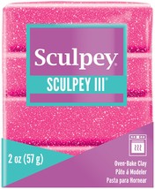 Sculpey III Polymer Clay 2oz Pink Glitter - £12.82 GBP