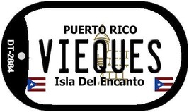 Vieques Puerto Rico Metal Novelty Dog Tag Necklace DT-2884 - £12.61 GBP