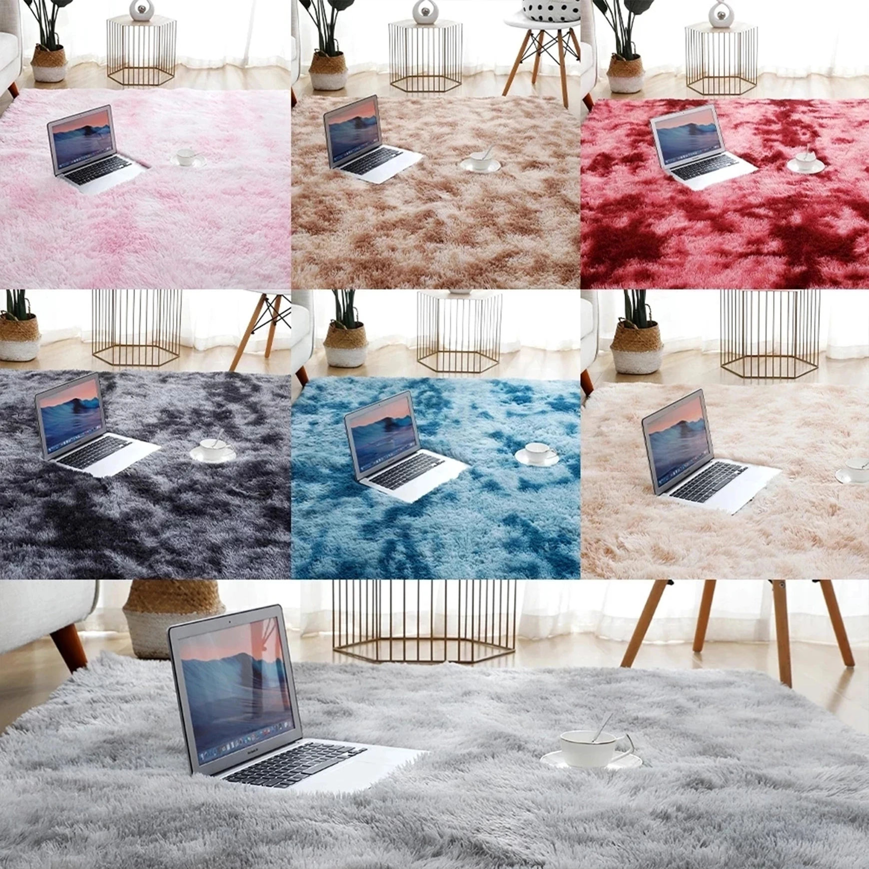 RULDGEE Soft Velvet Mat Thick Carpet for Living Room Plush Alfombra Children Bed - £13.37 GBP+