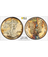 Toned 1987 MS 68 American Silver Eagle PCGS Graded Authentic Certified S... - $2,765.19 MXN