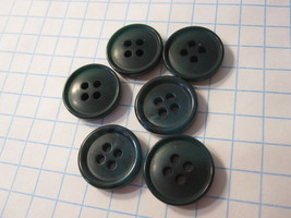 Vintage lot of Sewing Buttons - Green / Black Swirl Rounds - $10.00