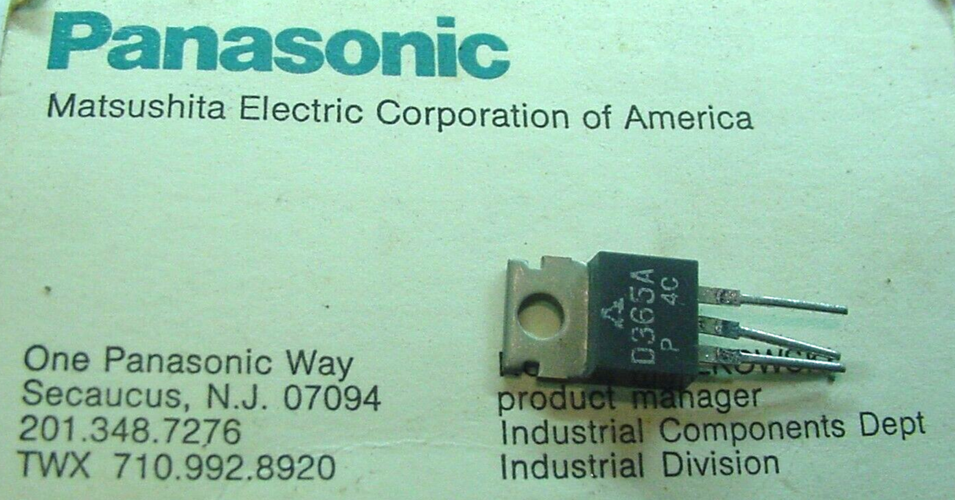 1-16 NOS Matsushita Panasonic 2SD365A Si NPN 25W 80V Vcbo 3A TO-220  Tra... - $5.69
