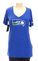 Nike Blue Seattle Seahawks V Neck Short Sleeve Tee T-Shirt Women&#39;s  NWT - £39.95 GBP