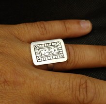 Moroccan Ring Silver Amazigh Tuareg Handcrafted Artisanal Berber Engraved Rings - £26.55 GBP