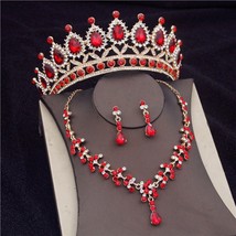 Gorgeous Crystal Bridal Jewelry Sets Fashion Tiaras Earrings Necklaces Set for W - £22.38 GBP