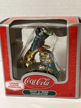 Coca Cola Trim A Tree Chrome Plated Porcelain Christmas Ornament Santa Penguin - £9.58 GBP