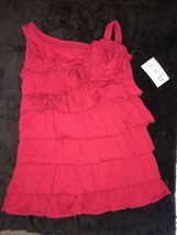 NWOT The Children&#39;s Place Baby One-shoulder Red Ruffle Dress Girl Sz 6-9... - $11.99