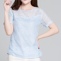 New Women Clothing Chiffon Blouse  Crochet Female Korean Shirts Elegant Ladies B - £30.44 GBP