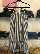 ATM Blue &amp; White Striped Spaghetti Strap Shift Dress Style#AW7121 Sz M $... - £103.50 GBP