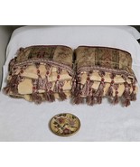 VTG Croscill Tapestry Beaded 5pc Bath Towel Set Burgundy Gold Bath Rug S... - €127,51 EUR