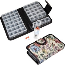 Floral Pill Case Box, 14 Day Pill Holder Pill Container &amp; Medication Organizer,  - £18.37 GBP