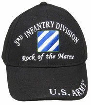 U.S. Army 3rd Third Infantry Division Rock The Marne Black Embroidered Cap Hat - $12.88