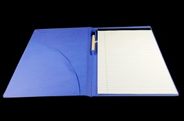 Recycled Chipboard Padfolio, Periwinkle Blue w/Matching Recycled Ink Pen... - $7.79