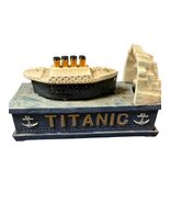 Vintage Cast Iron Titanic Ship &amp; Iceberg Bank Figurine Collectible - €30,24 EUR
