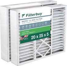 Filterbuy 20X25X5 Air Filter Merv 13, Actual Size: 19.88 X 24.75 X 4.38 Inches - £70.39 GBP