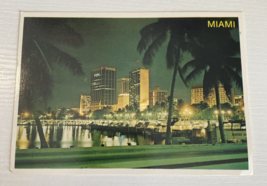 Tropical Miami Skyline Dodge Island Florida Vintage Postcard - £2.31 GBP