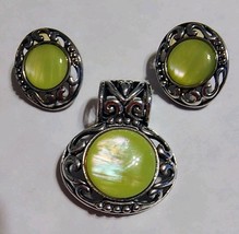 Vintage Pendant &amp; Matching Pierced Earrings - $18.76