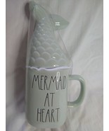 Rae Dunn MERMAID AT HEART Green Ariel Mug with Fin Tail Lid - £22.15 GBP