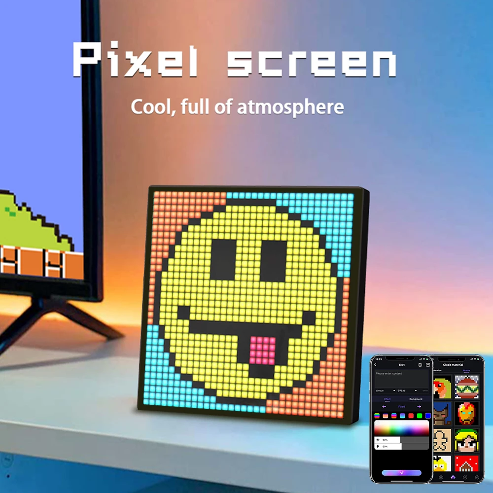 LED Matrix Pixel Display Smart Screen APP Control Programmable Night Light - $38.40+