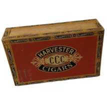 Harvester CCC Cigar Box Record Breaker Olaro 6 Cent Each Vintage 1946 Wood Box - £15.25 GBP