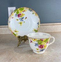 Rosina Bone China Floral w/Gold Trim Tea Cup And Saucer Set - $14.84