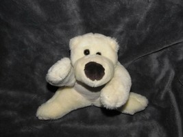 Toy Works Stuffed Plush Cream Ivory Polar Teddy Bear Big Brown Nose 9.5" Long - $39.59