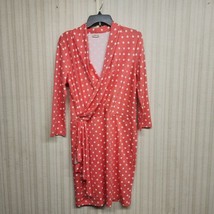 Fredricks Hollywood Women&#39;s salmon polka dot wrap dress size  L Tanya - $24.75