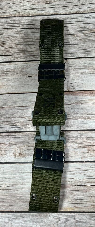 Vintage US Military Individual Equipment Nylon Webbing Belt OD Green Sze... - $11.47