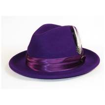 Mens Bruno Capelo Hat Australian Wool Crushable Fedora Giovani UN107 Purple image 5