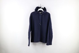 Lacoste Mens 5 US Large Croc Logo Lightweight Jersey Knit Hoodie Sweatshirt Blue - $54.40