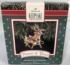 Hallmark 1992 PRANCER & VIXEN Keepsake ORNAMENT Boxed RETIRED Santa's Reindeer - £19.57 GBP