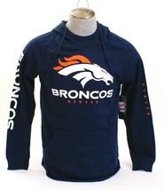 NFL Team Apparel Blue Denver Broncos Pullover Hoodie Hooded Sweatshirt Men's NWT - $99.99