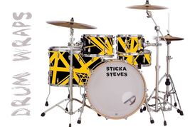 Drum Wrap Percussion Shell Cover Bass Kick Snare Tom DIY Abstract Stripe... - $45.53+