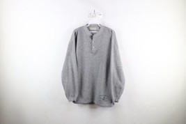 Vtg 90s American Eagle Outfitters Mens Large Spell Out Henley Sweatshirt Gray - £39.43 GBP