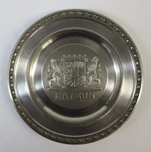 Bayern Coat of Arms - German Handguss Vintage Metal Wall Plate 4 5/8&quot; - Zinn 95% - £11.85 GBP