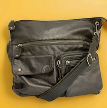 Fossil Crossbody Bag Solid Gray Purse 11&quot;x12&quot;x4&quot; - £15.37 GBP