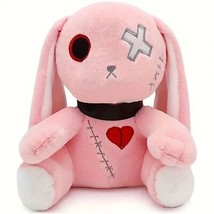 Pink Gothic Rabbit Bunny Creepy Cute Stuffed Animal w/ Long Ears Plush Toy - $25.00