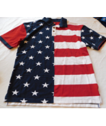 Red Head Brand Men&#39;s Short Sleeve Polo Shirt Size M medium US Flag Shirt... - £23.34 GBP