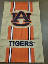 University Of Auburn Tigers Logo Burlap House Flag NCAA 28&quot; X 44&quot; - £10.12 GBP
