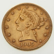 1905 US Gold Liberty Halb Adler IN Au Zustand! Atemberaubend Frühe - £580.77 GBP