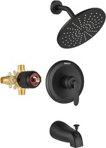 Parlos Shower System, Shower Faucet Set With Tub Spout(Valve, Matte Black - £97.30 GBP