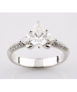 1.36 carat Pear Shape Diamond 18k White Gold Engagement Unity Ring Size ... - €10.527,29 EUR