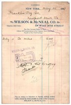 Antique Facture Wilson &amp; Mcneal Compagnie Imprimé New York Ville 1908 - £32.75 GBP