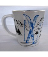 2018 Tim Hortons 14 Oz Blue Ski Poles Snow &amp; Mountains Ceramic Coffee Te... - €12,81 EUR