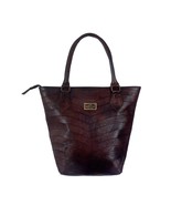 Brown leather tote bag for women purse large work shoulder bag handbag  - £98.32 GBP