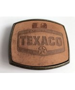 Vintage Texaco Leather Brass Belt Buckle Gasoline Company - $21.71 CAD