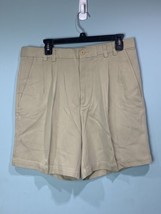 Tommy Bahama Relax Sz 34 Beige 100% Silk Casual Pleated Shorts - $17.75