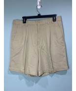 Tommy Bahama Relax Sz 34 Beige 100% Silk Casual Pleated Shorts - £13.96 GBP