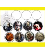 Jason Friday 13th wine glass cup charms markers 8 pc Jason Voorhies Hall... - £8.53 GBP